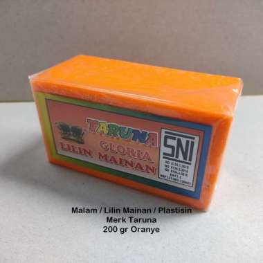 200gr Lilin Mainan / Plastisin / Malam - Mainan Edukasi - Merk Taruna 200 gr Oranye