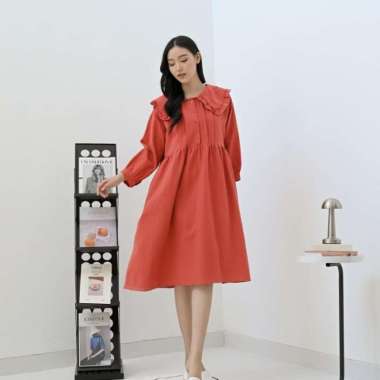 Nuboutique - Emiko Midi Dress - Terusan Wanita Linen Import teracotta