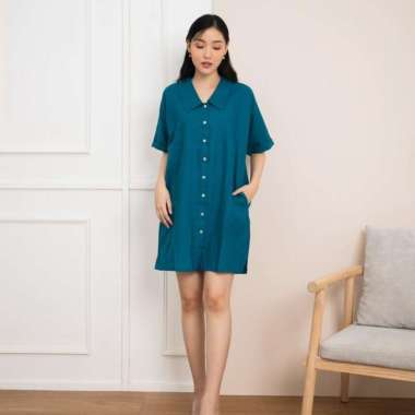 Nuboutique - Ivy Dress - Midi Dress Linen Bangkok blue