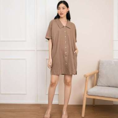 Nuboutique - Ivy Dress - Midi Dress Linen Bangkok brown