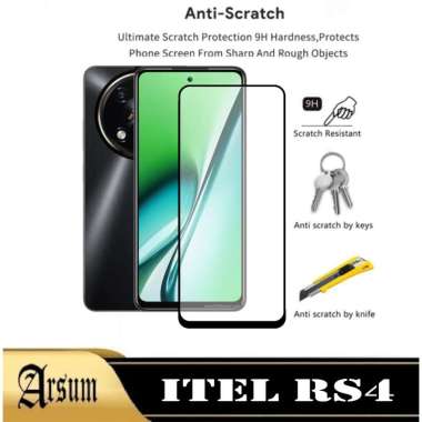 Tempered Glass Layar ITEL RS4 pelindung Layar Depan Smartphone ITEL RS4