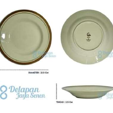 Piring Porselen Coklat 8 Inch |Piring Makan |Piring Nasi Goreng Siomay