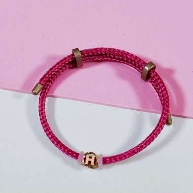 Gelang Tali inisial Huruf H Bulat Koleksi Josean Emas Asli