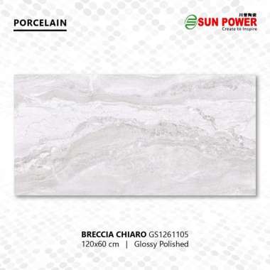 Granit Lantai Glossy Polished - Breccia Series 120x60 | Sun Power Chiaro