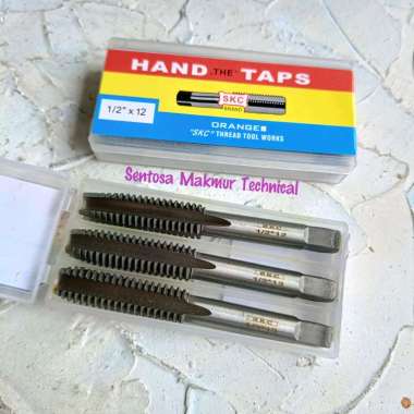 SKC M 1/2 x 12 MM Hand Mata Tap Bor Pembuat Ulir Derat Drat Baut M1/2 x 12MM