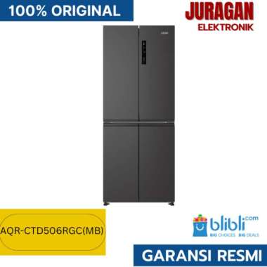 Kulkas Side By Side AQUA 4 pintu AQR-CTD506RGC(MB) 406 Liter Inverter