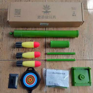 Mainan Busa Lontar US M2 Mini Mortar Busa Foam Non Scale Bahan Plastik China Made Hijau