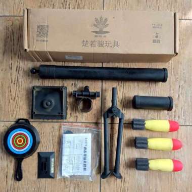 Mainan Busa Lontar US M2 Mini Mortar Busa Foam Non Scale Bahan Plastik China Made Hitam
