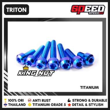 Baut Kaliper Banjo Selang Rem Kasar Halus Baut Titanium Grade 5 Thailand King Nut Halus Triton
