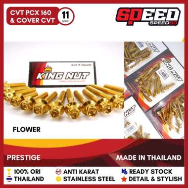 Baut Set CVT dan Cover CVT Honda PCX 160 Baut Probolt Stainless King Nut Thailand Dot Gold