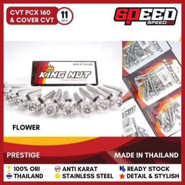 Baut Set CVT dan Cover CVT Honda PCX 160 Baut Probolt Stainless King Nut Thailand Spiral Silver
