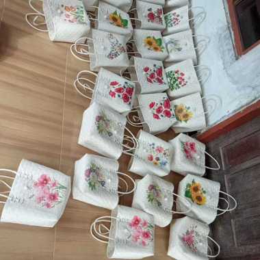 Souvenir Tas Decoupage Uk. Sedang+ Cantolan, Tas Anyam,Tas Hampers, Tas Souvenir