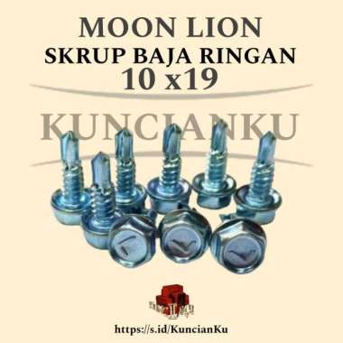 lion baut baja ringan 10x19 skrup baja ringan moon lion 1 pcs