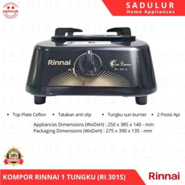 Rinnai kompor gas satu tungku RI 301S RI 301 S RI301S