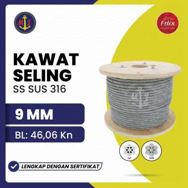 KAWAT SELING SS SUS316 9 MM 7X19 / stainless steel wire rope