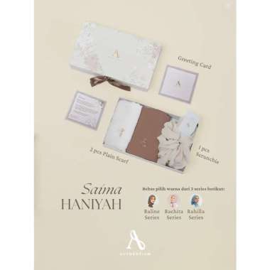 HAMPERS EXCLUSIVE HARDBOX FREE KARTU UCAPAN GREETING CARD SCRUNCHIE SCARF KERUDUNG DRESS TUNIK BLOUS