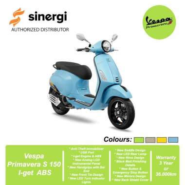 Vespa Primavera S 150 I-get ABS [OFF THE ROAD] Sepeda Motor Blue Capri