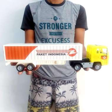 Mainan Truk Kontainer - Mobil Trailer Anak Edukatif