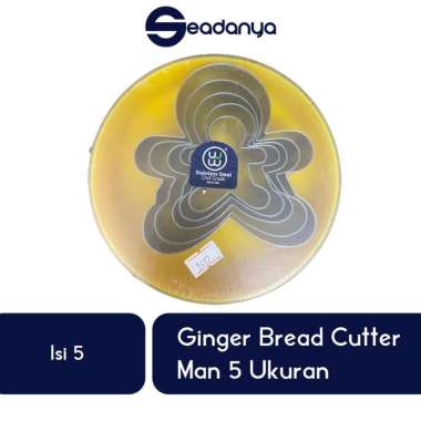 Ginger Bread Cookies Cutter 5 Ukuran Isi 5-Alat Pemotong/Pencetak Kue/Cake/Brownies-Stainless Steel