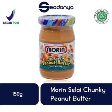 Morin Selai Kacang - Selai Chunky Peanut Butter Rasa Kacang 150g - Halal MUI & BPOM