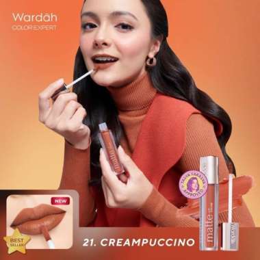 SORZKA WARDAH MATTE LIP CREAM MURAH SEMARANG 21 CREAMPUCCINO