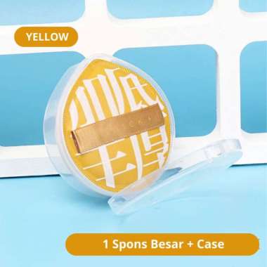 AMY'S DIARY Spons Powder Puff Air Cushion Dry Wet Dual-use Makeup Tools With Case Kuning Besar + BOX