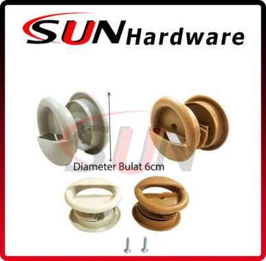 Gagang Tarikan Handle Pintu Plastik Bulat Pvc Putih Coklat Kamar Mandi COKLAT