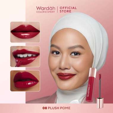 Wardah Glasting Liquid Lip - Hi-Pigmented Glass Color 08 Plush Pome