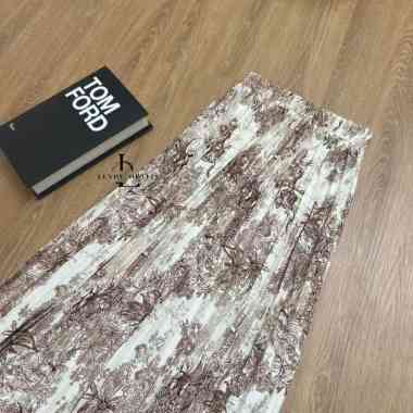 Rok Plisket Motif Korean Style / Skirt Cewek / Rok Panjang PlisketRANTING Cream