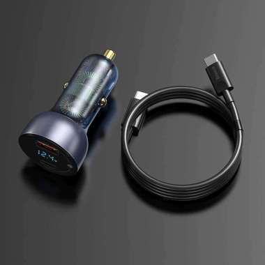 Car Charger Mobil Baseus TZCCKX Dual USB Type-C 65W QC PPS with Cable