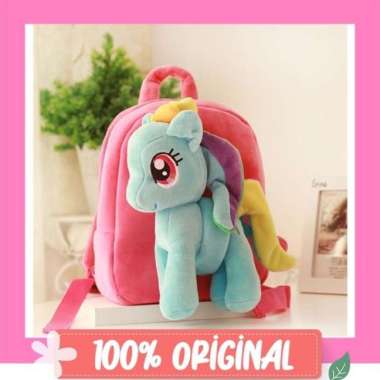 New Stok// Tas Sekolah Tk Anak Perempuan Kuda Poni / Tas Anak Little - Unicorn Peach Pony Biru