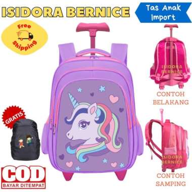 Ter Trolley Tas Anak Tas Koper Anak Perempuan Sekolah Sd Hologram - Unicorn Ungu Unicorn Ungu