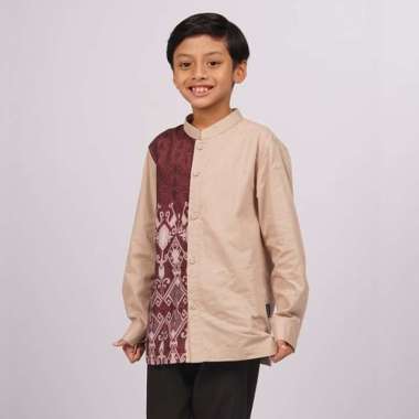 Elzatta Baju Koko Anak lengan panjang Nanjana Boy 10 MAROON