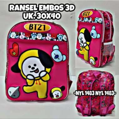 Tas Timbul Termurah Tas Ransel Anak Perempuan Sekolah SD Motif BT 21 Kartun 3D Led FANTA BT 2 1