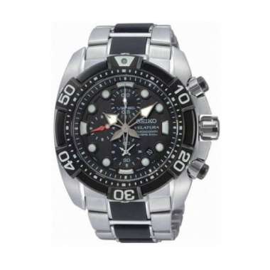Jam Tangan Pria Seiko Velatura Divers 200M Original 100% Stainless Steel Sport Silver-Black SNDA59 P
