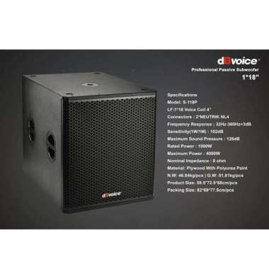 SUBWOOFER PASIF DB VOICE S 118P / S118P 18 INCH ORIGINAL DBVOICE