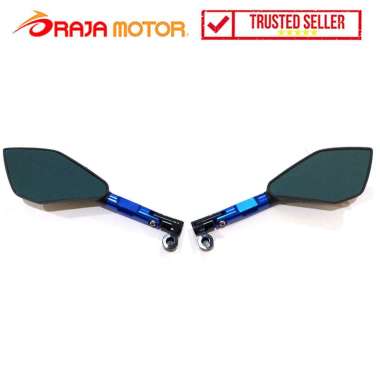 RajaMotor Spion Fairing / Non-Fairing Kaca Biru Aluminium CNC Model Tomok 2 V5 Biru