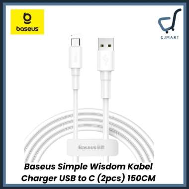 BASEUS Simple Wisdom 2pcs Kabel Data USB Type-C 5A White PVC