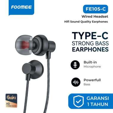 Foomee FE105-C Earphone Type-C Connector Strong Bass