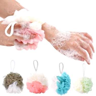 Shower Puff Spons Mandi Jaring Sikat Badan Tebal Dua Warna Sponge Sabun Mandi Besar Spon Shower Puff