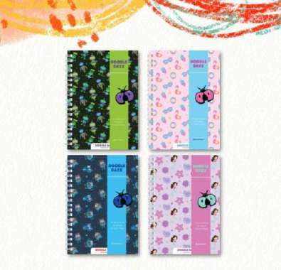 Doodle Dazz Buku Tulis/Notebook Spiral/Buku Catatan Bergaris Spiral A5 Kiddo Monster