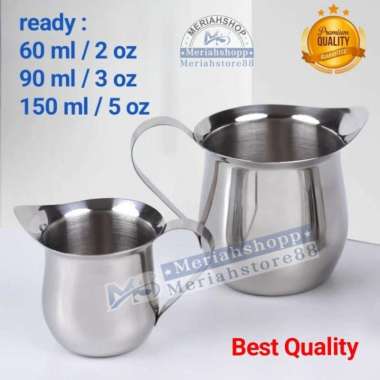 Milk Jug Sugar Pot TEBAL 1mm (60/90/150ml) Stainless Gelas Mini susu 60ml 2 oz
