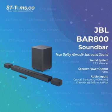 JBL-HOME JBL BAR 800 / BAR800 5.1.2-channel Soundbar With Detachable Surround Speakers & Dolby Atmos