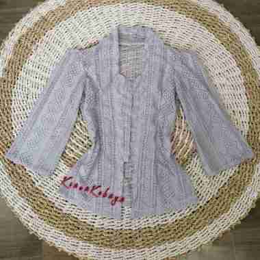 (HANYA KEBAYA) Baju Kebaya Brokat Lonceng Messy Bali Wisuda Modern Murah XXL Silver