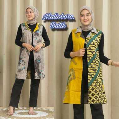 Outer Batik Motif Prada Cardigan Vest Batik Terbaru v.vest sekar jagad