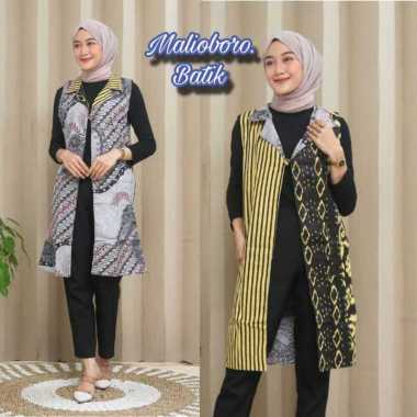 Outer Batik Motif Prada Cardigan Vest Batik Terbaru v.vest salur