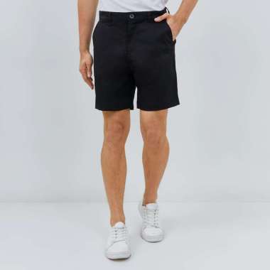 Paulmay Celana Chino Pria Pendek Reguler Fit - Brown 36 Black