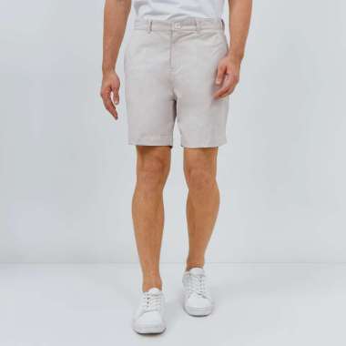 Paulmay Celana Chino Pria Pendek Reguler Fit - Brown 34 Cream