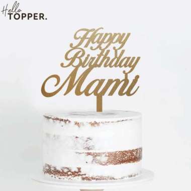 Cake Topper Akrilik Custom Nama Caketopper Tancapan Kue Happy Birthday 17cm