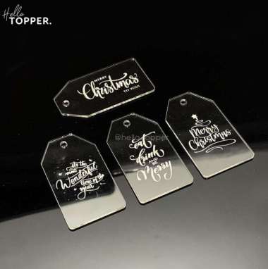 Christmas Tag Akrilik | Tag Natal | Christmas Hampers Label Tag 03